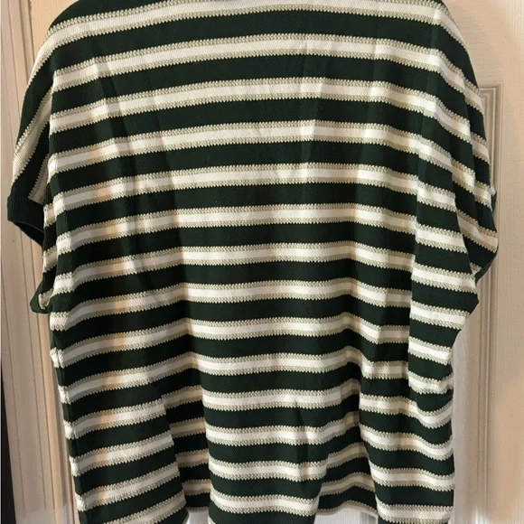 Madewell Forest Green and Cream Striped Top - Picture 3 of 3